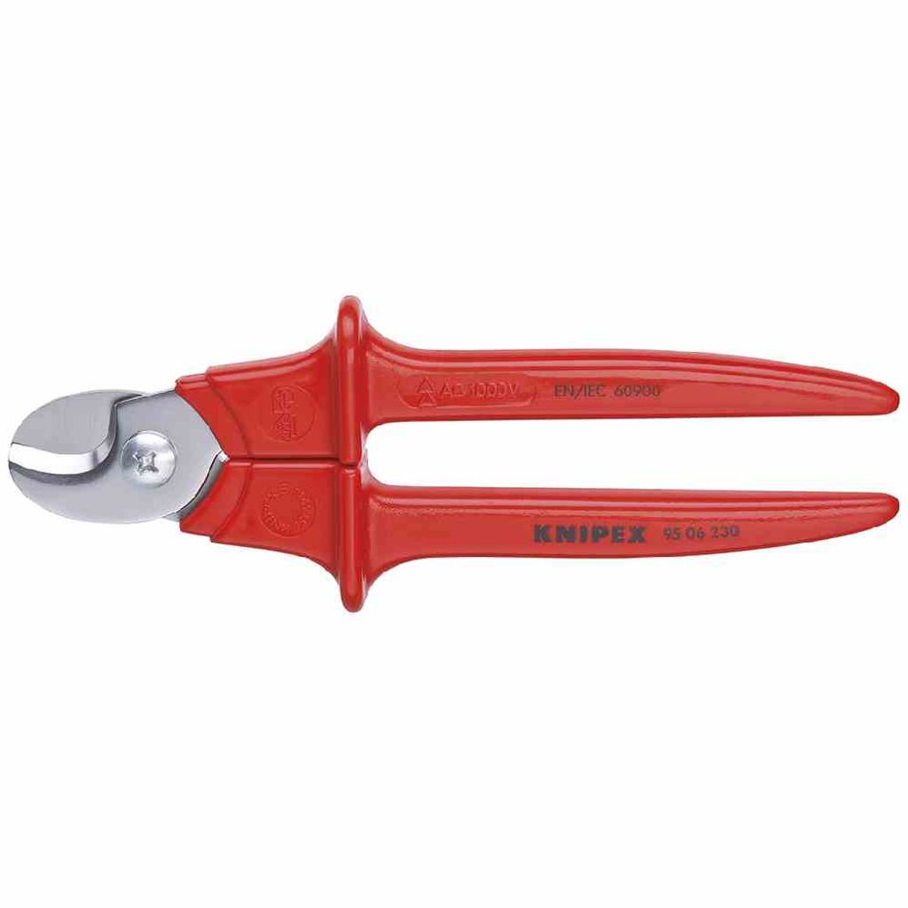 Knipex 950-6230SB Kabelschere 230mm VDE SB eindr.16qmm, mehrdr.50qmm, rot/silber