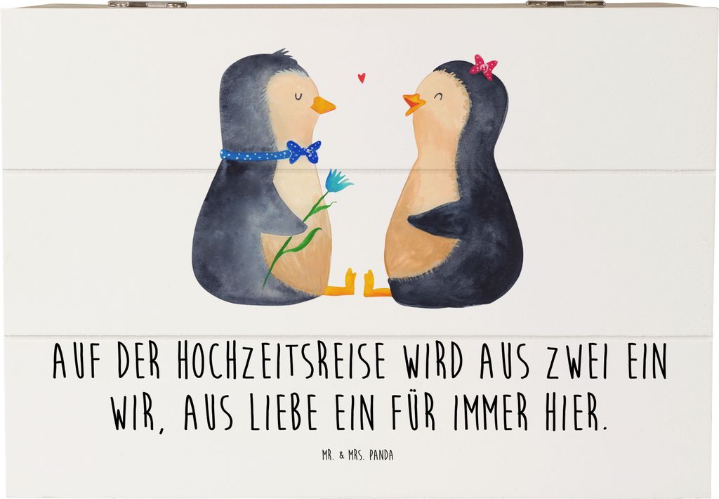 Mr. & Mrs. Panda Kiste Hochzeitsreise Ewige Liebe 22 x 15 cm - Weiß - Geschenk, Verliebt, Heirat, romantisch, gemeinsames Leben, fotobox, Hochzeit...