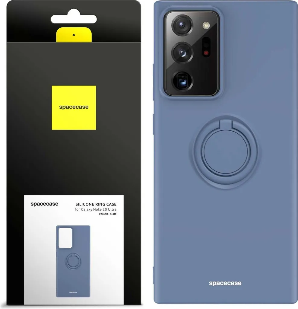 Custodia in silicone SPACECASE Custodia ad anello in silicone per Galaxy Note 20 Ultra Blue