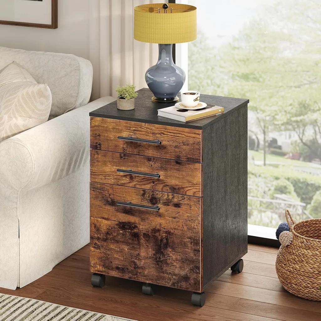 Armoire à dossiers sur roulettes avec 3 tiroirs de rangement bureau