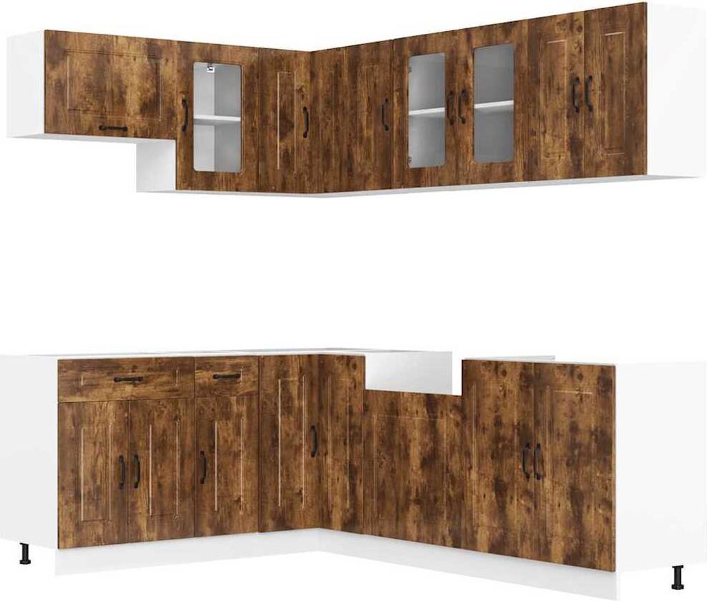 11-tlg. Küchenschrank-Set Kalmar Räuchereiche Holzwerkstoff