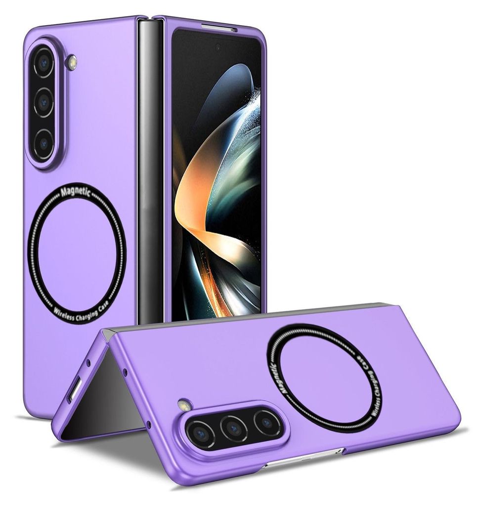 Für Samsung Galaxy Z Fold6 5G Magnet Magsafe faltbare Design Handy Tasche Hülle Etuis Lila