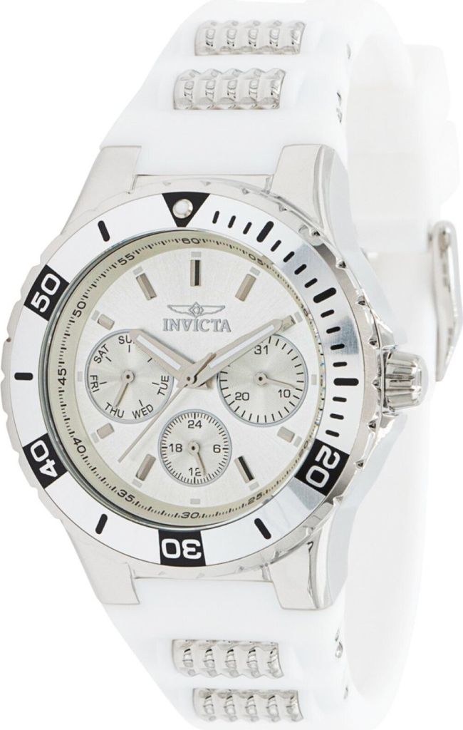 Invicta Aviator 37315 Damen uhr - Wasserdicht - Analog - Quarzuhrwerk - Edelstahl mit silbernen zifferblat - 38mm