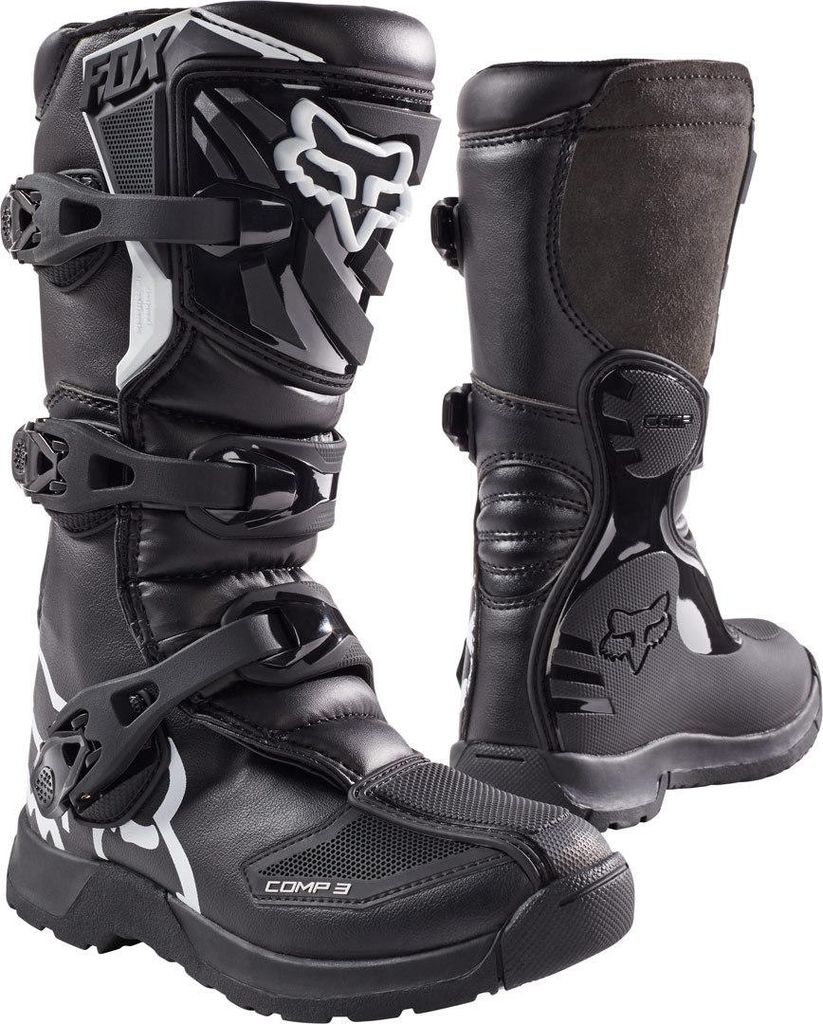 Fox Comp 3Y Jugend Motocross Stiefel, schwarz, 5
