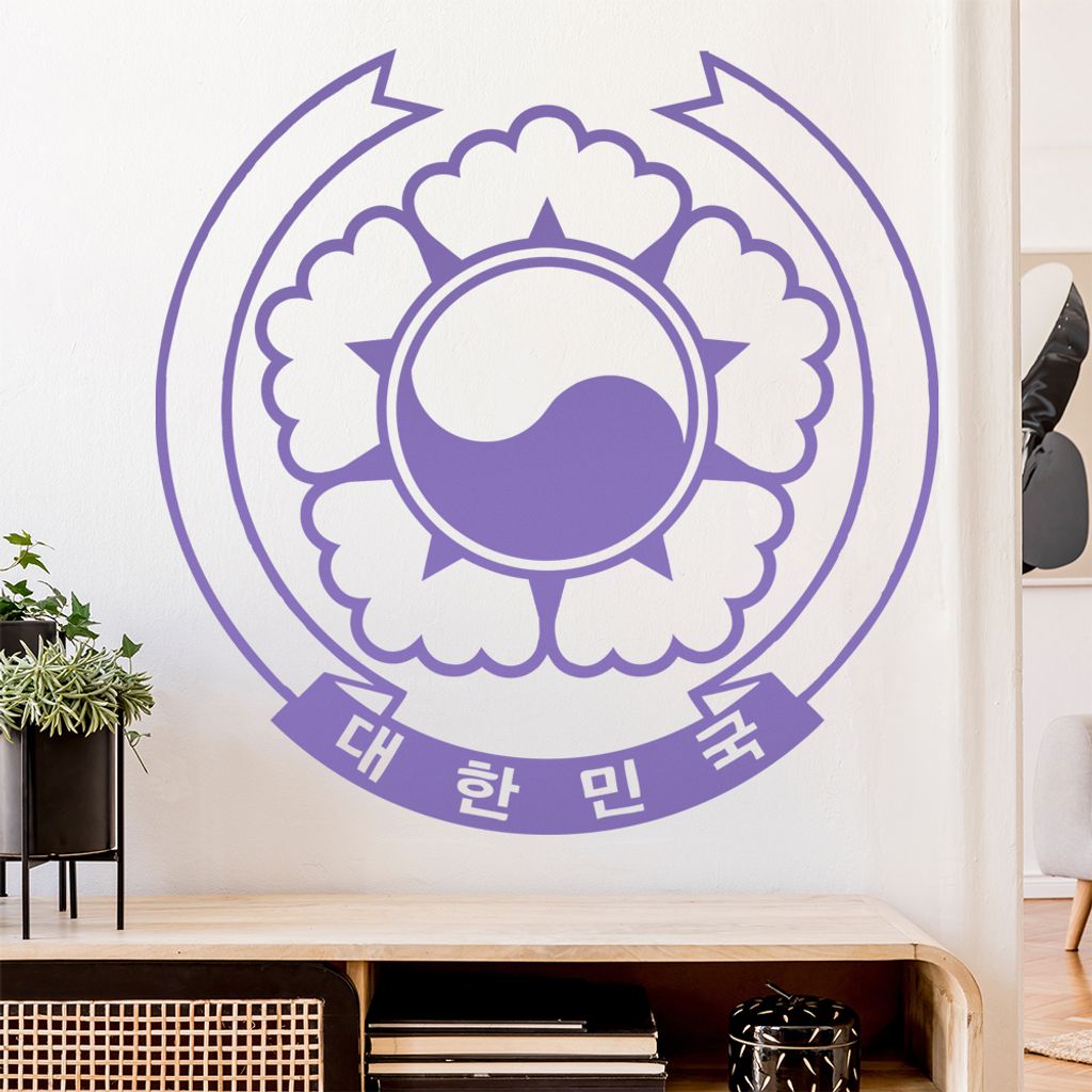 Südkorea Wappen Wandtattoo Wandaufkleber Wall Sticker - Dekoration, Küche, Wohnzimmer, Schlafzimmer, Badezimmer