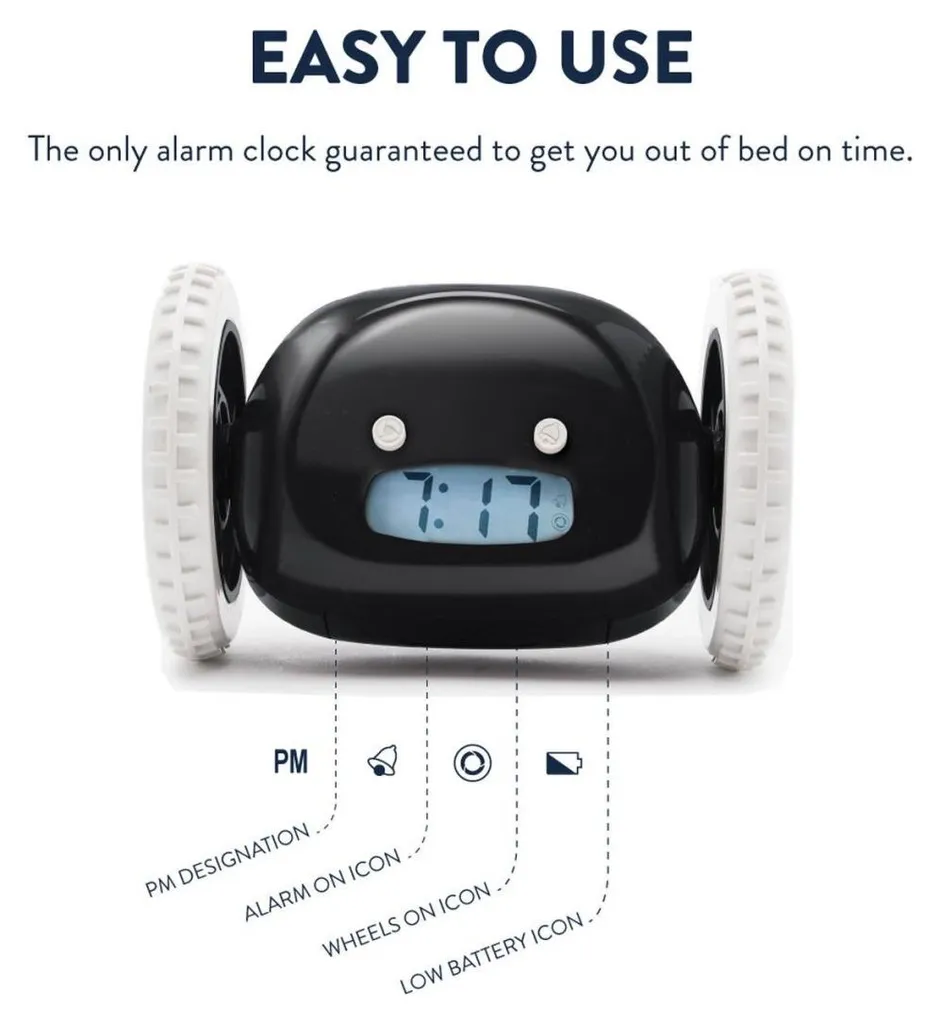 Réveil Clocky Noir : la solution radicale pour ne plus se rendormir - 10