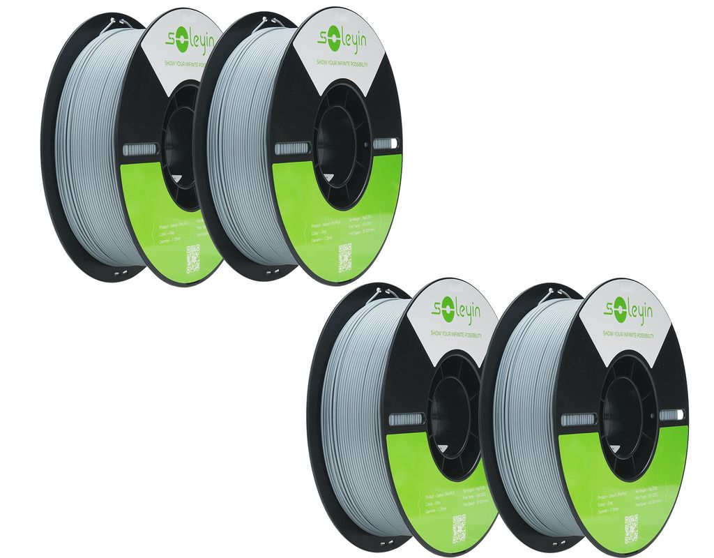 Creality Soleyin Ultra PLA Filament, 1.75mm, 4KG für 3D Drucker, 4 x 1kg- MattGrau - 3301010517