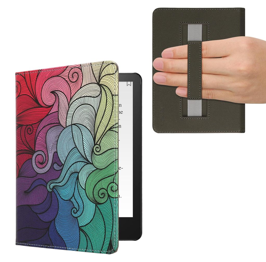 kwmobile Klapphülle kompatibel mit Amazon Kindle Paperwhite 11. Generation 2021 Hülle - Flipcase für Kindle Paperwhite Hülle mit Handschlaufe -