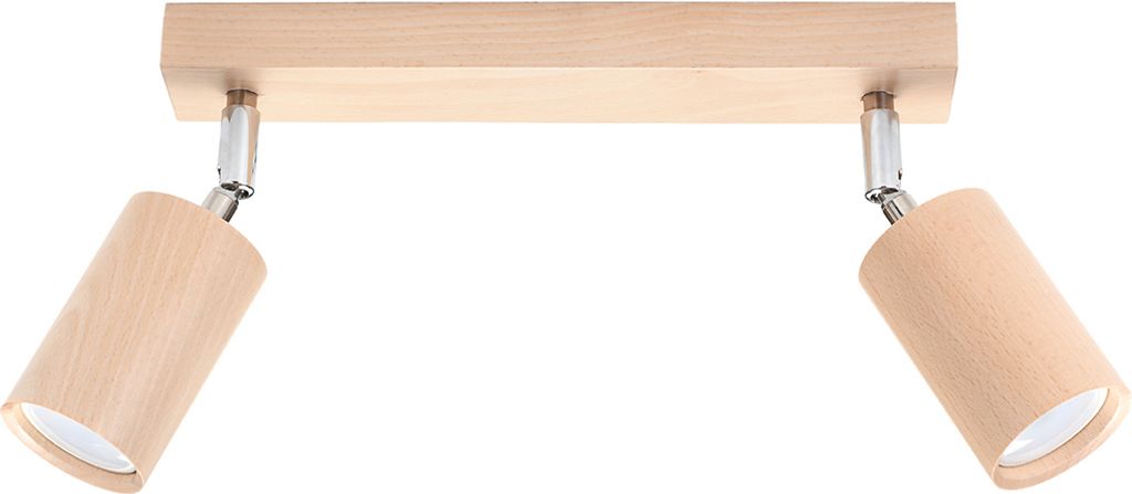Moderner Deckenstrahler länglich Holz 2x GU10 wohnlich VESUVIA Deckenlampe Spot Wohnzimmer Flur