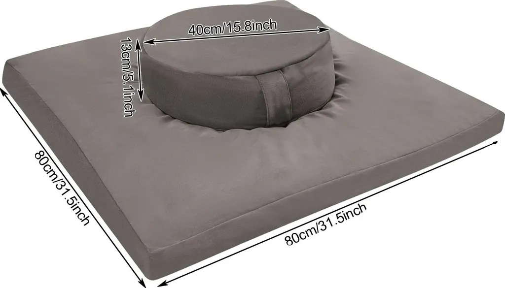 Coussin de méditation pour le yoga et la pleine conscience gris foncé