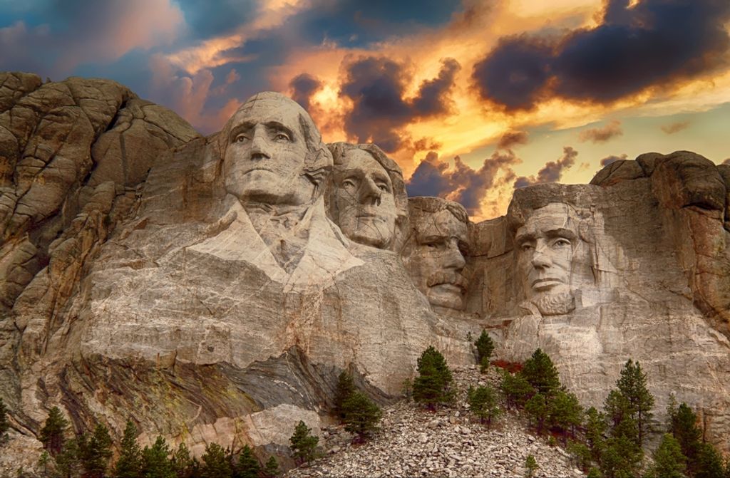 hansepuzzle 63819 - Mount Rushmore Nationaldenkmal Puzzle, 500 Teile, Hintergründe, 46,0 x 30,0cm mit hochwertiger Aufbewahrung, Kartonbox & Beutel