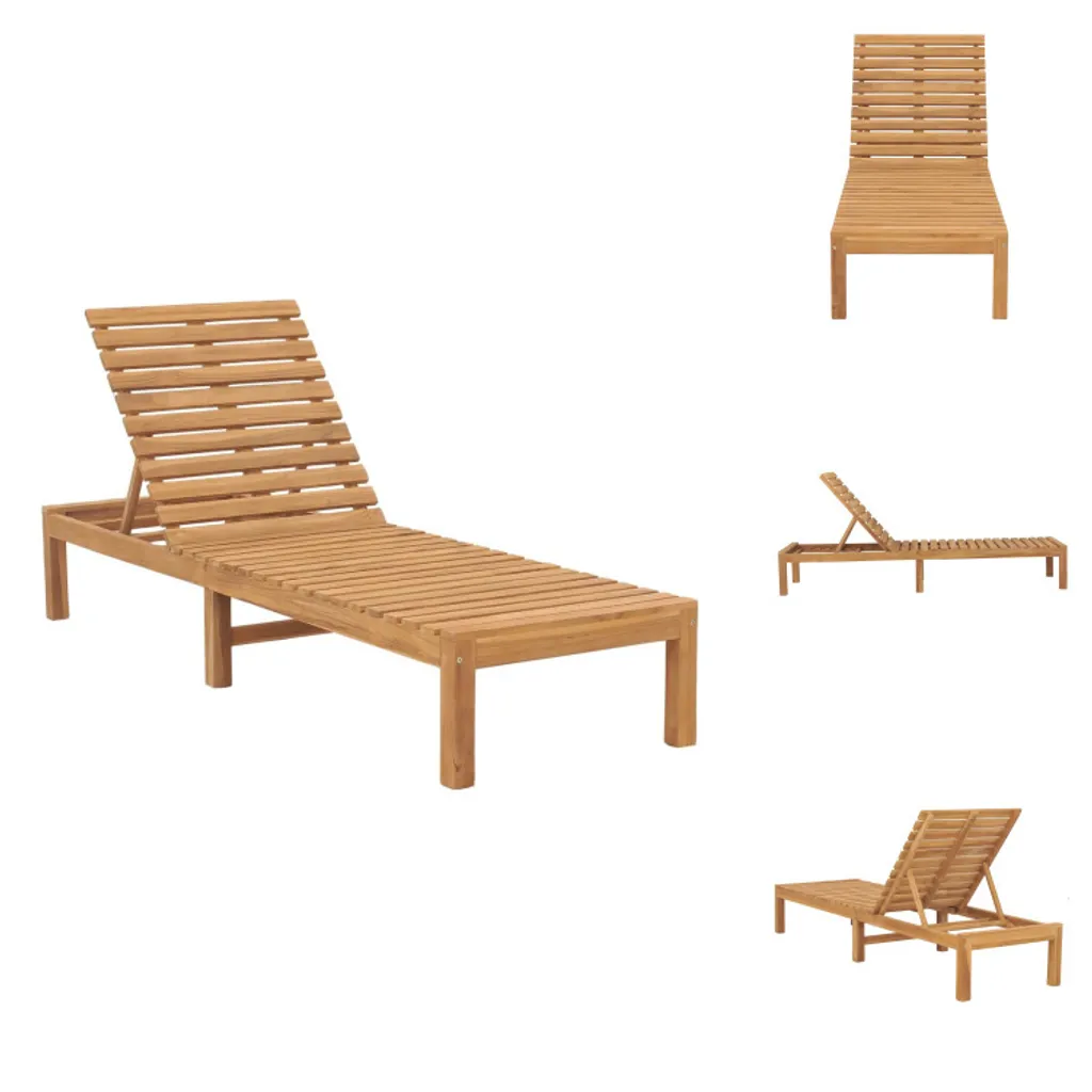 Bain de soleil en bois de teck - Chaise longue de terrasse haut de gamme