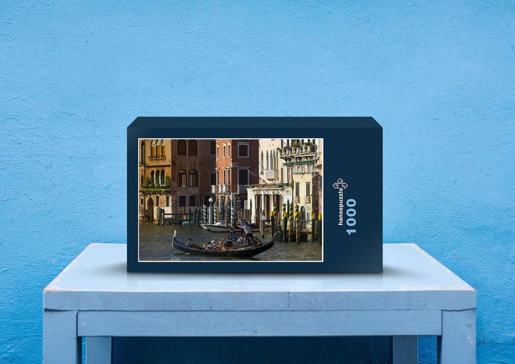 hansepuzzle 51579 - Gondel vor Venedig Puzzle, 1000 Teile, Fortbewegung, 60,0 x 46,0cm mit hochwertiger Aufbewahrung, Kartonbox & Beutel