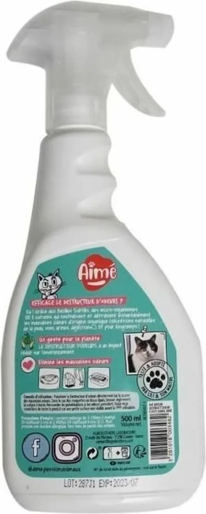 Éliminateur d'odeurs pour litière chat Aimé 500 ml spray de maison - 2