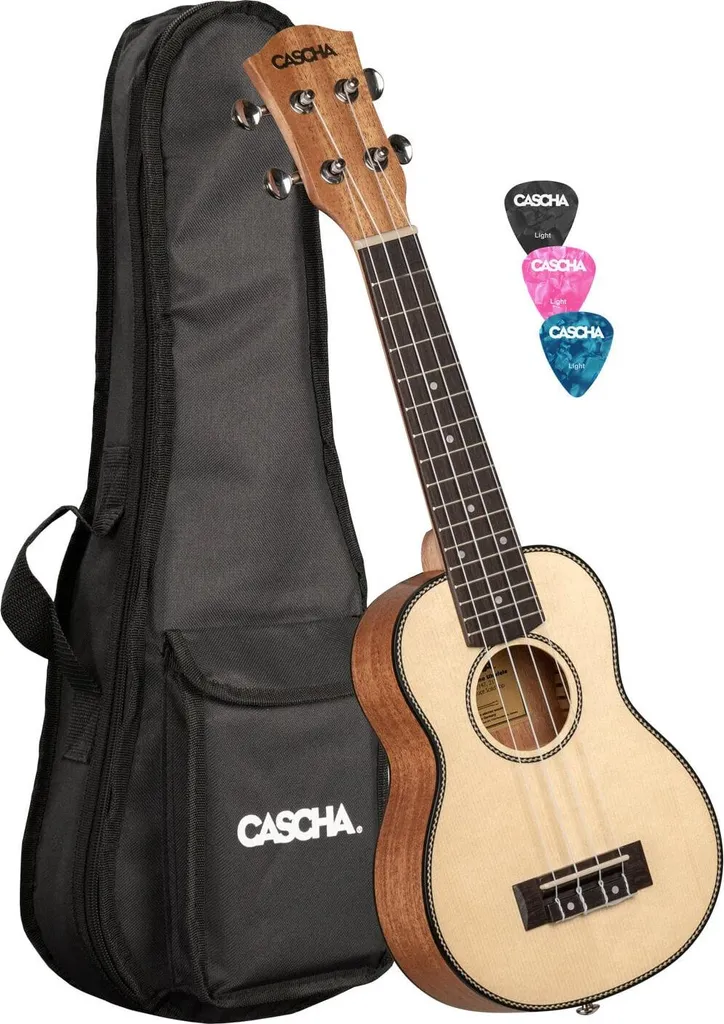 Ukulélé CASCHA HH 2148 Soprano Solid Top - Qualité Musicale Supérieure