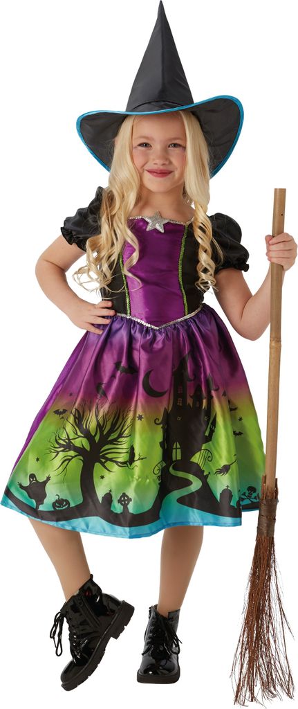Hexe - für Halloween Kostüm Kinder Mädchen Kindergröße: 128