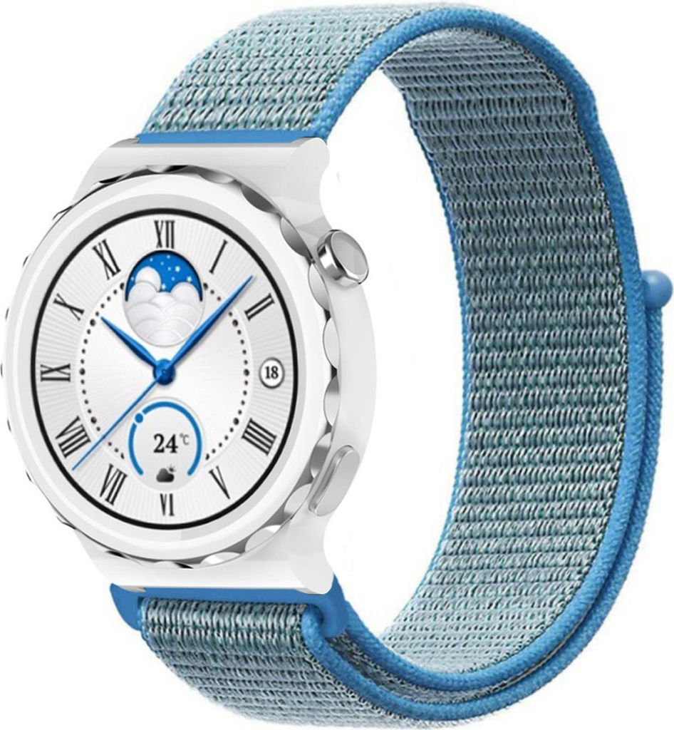 Strap-it Huawei Watch GT 3 Pro 43mm Nylonarmband (Blau)