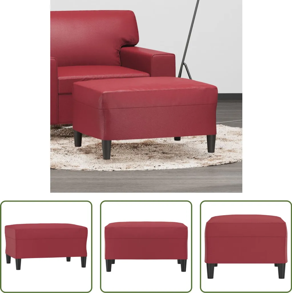 Complemento Arredo Poggiapiedi Rosso Vino The Living Store Ecopelle