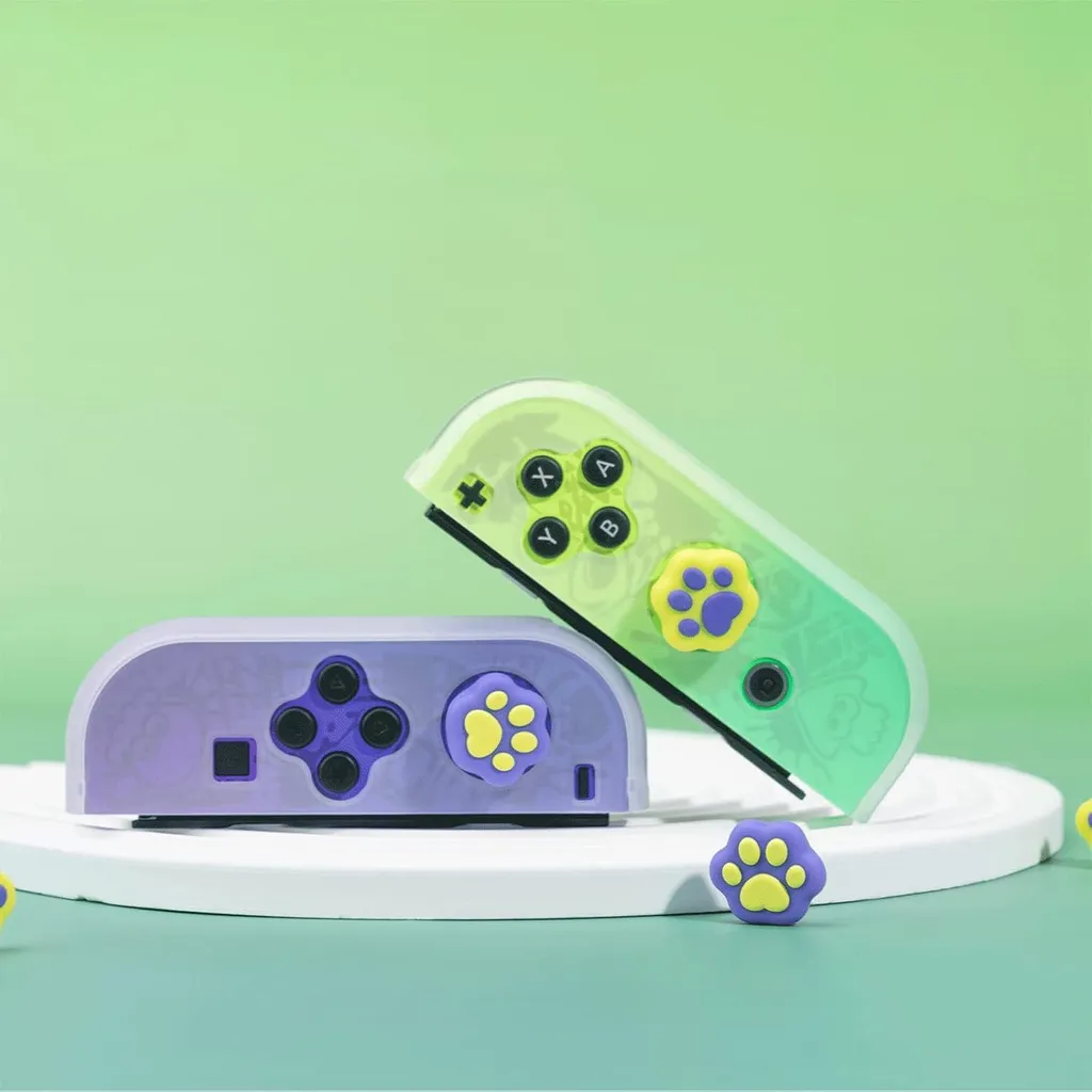 Caches pour boutons Nintendo Switch Lite OLED, silicone pattes de chat x4 - 6