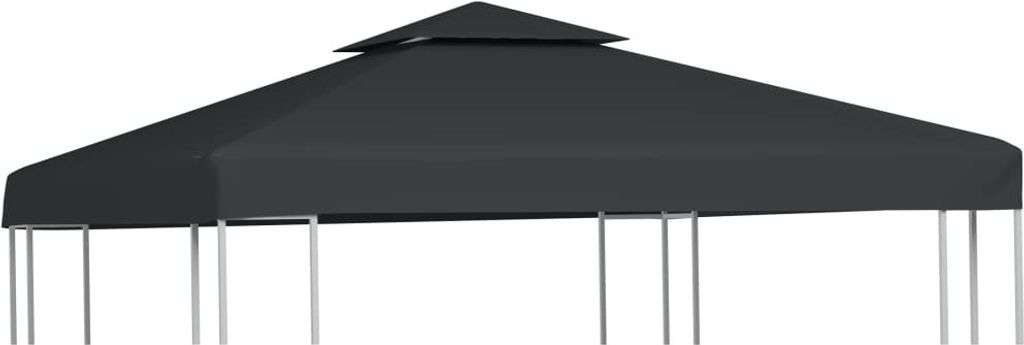 Pavillon-Ersatzdach 310 g/m² Dunkelgrau 3x3 m