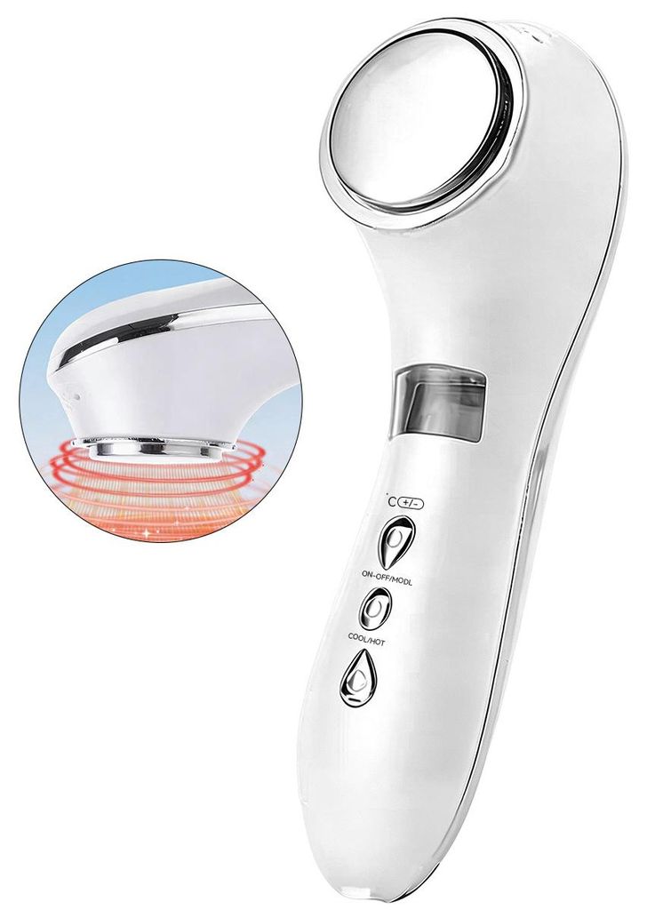 Kalt & Heiß Gesichtsmassagegerät Elektrisch, 6°C & 42°C Vibration Face Massager für Lymphdrainage, Anti-Falten und Straffende Gesichtspflege