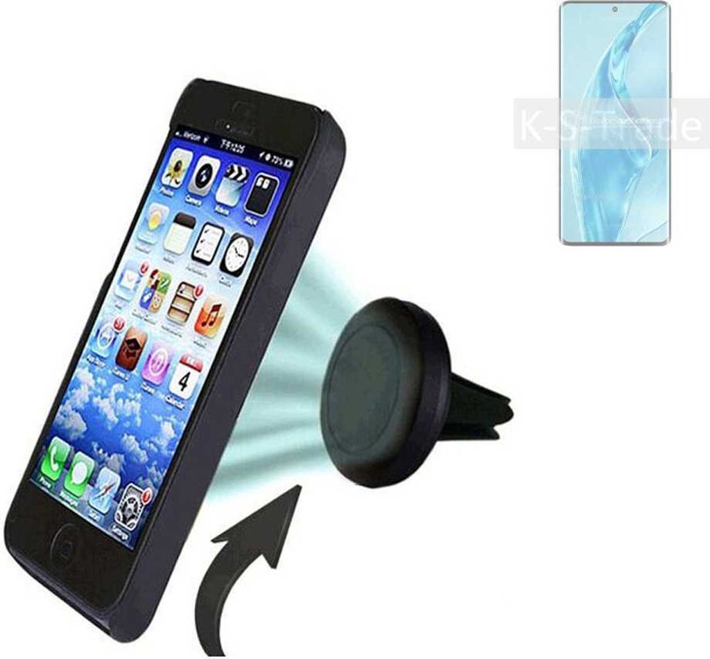 K-S-Trade Kompatibel mit Xiaomi 12S Utra Auto Handy Halterung KFZ Halter Lüftungsgitterhalterung Air Vent mount Smartphone Halter