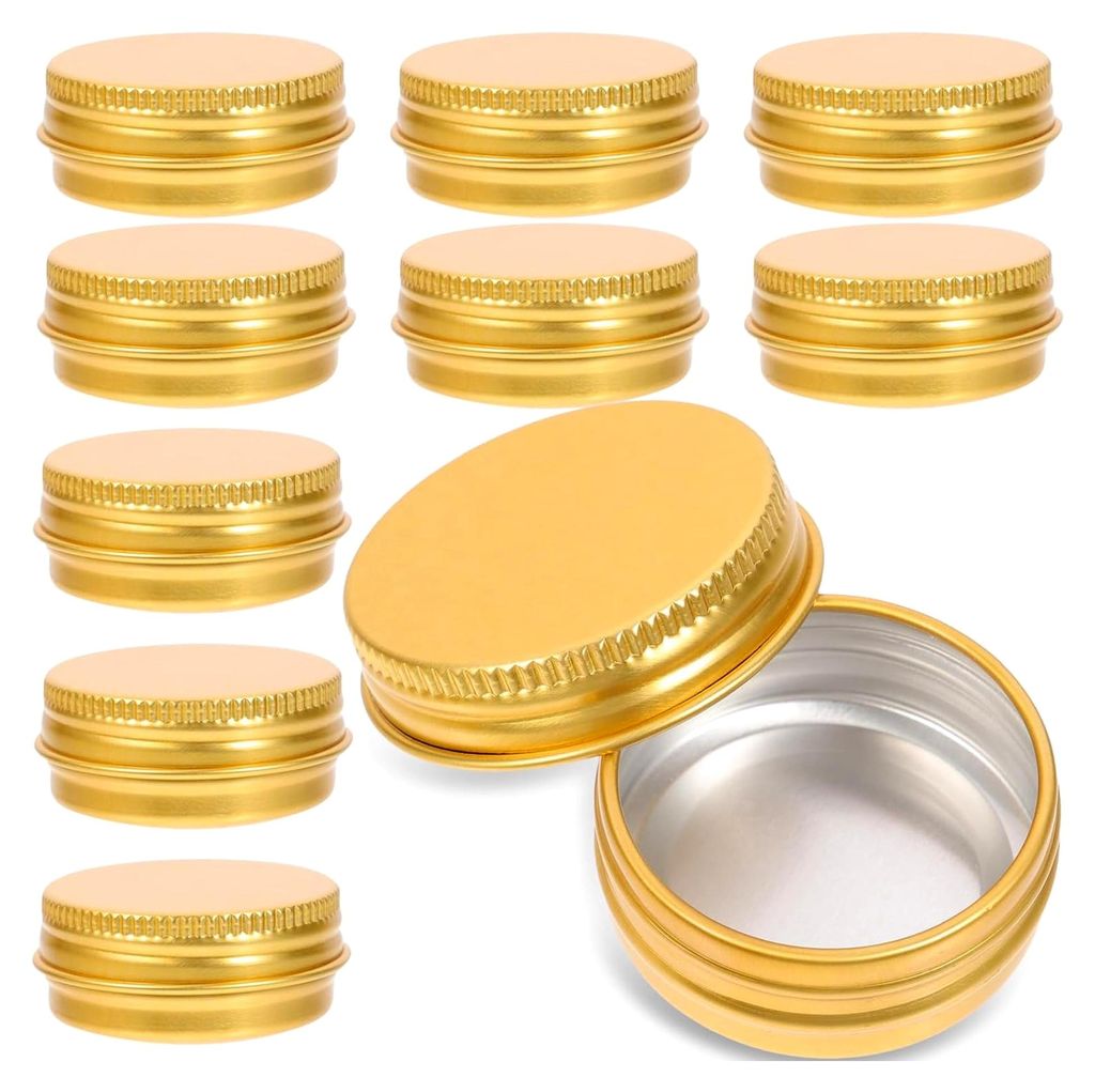 24 Stück 15ml Runde Aluminiumdosen mit Schraubverschluss Nachfüllbare Metalldosen für Kosmetik, Gewürze, Selbstgemachte Kerzen und Reiseaufbewa...