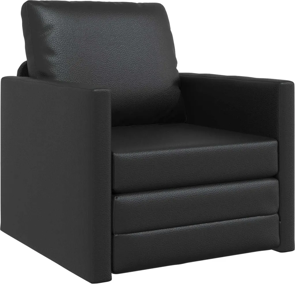 Canapé convertible pliant en PVC Noir résistant avec assise confortable
