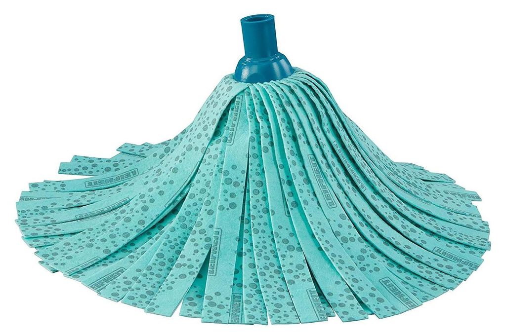 A close-up studio shot of a mop head.