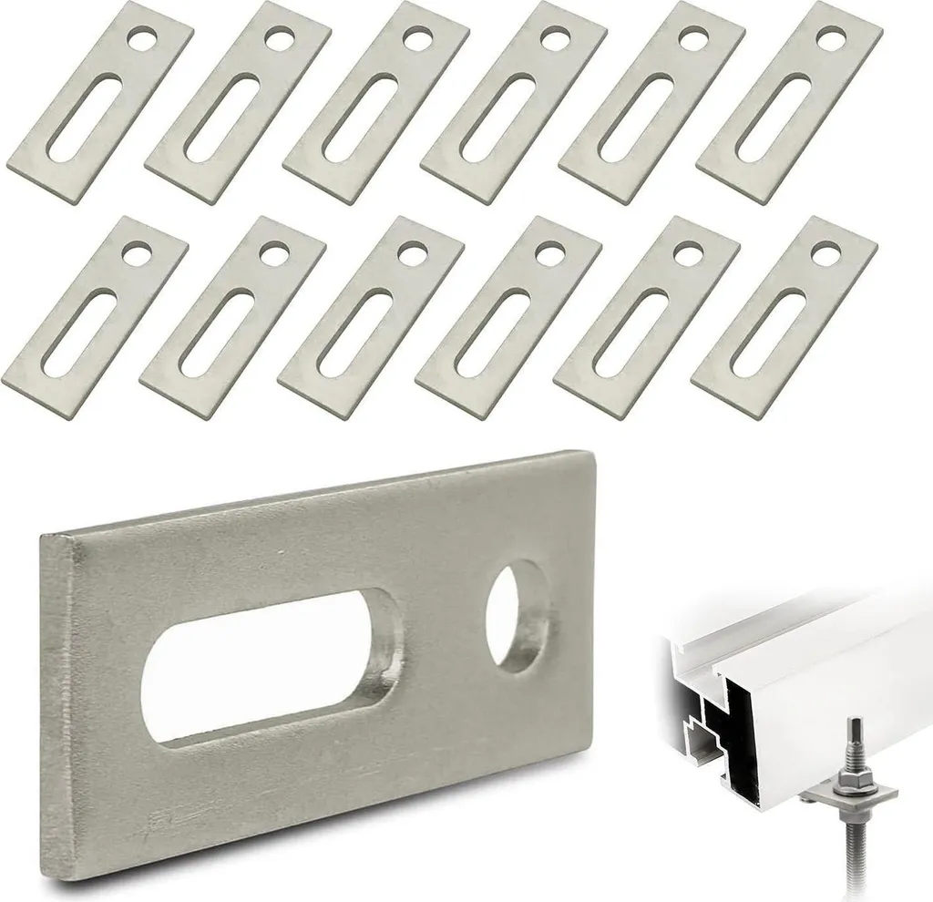 12x Piastre Solari M10 Acciaio Inox - Supporto Montaggio Fotovoltaico