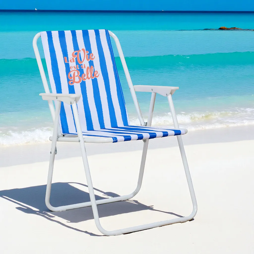 Chaise Pliante Dolce Vita Bleu Azur - Assise Confortable pour Jardin