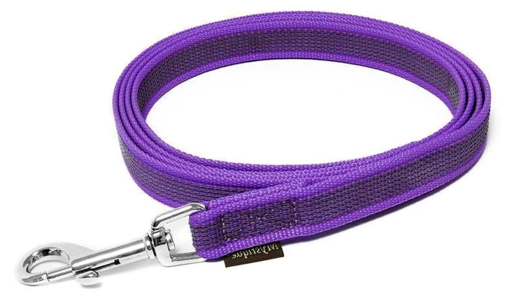 Gummierte Leine 20mm ohne Handschlaufe Standard Karabiner lila 2m