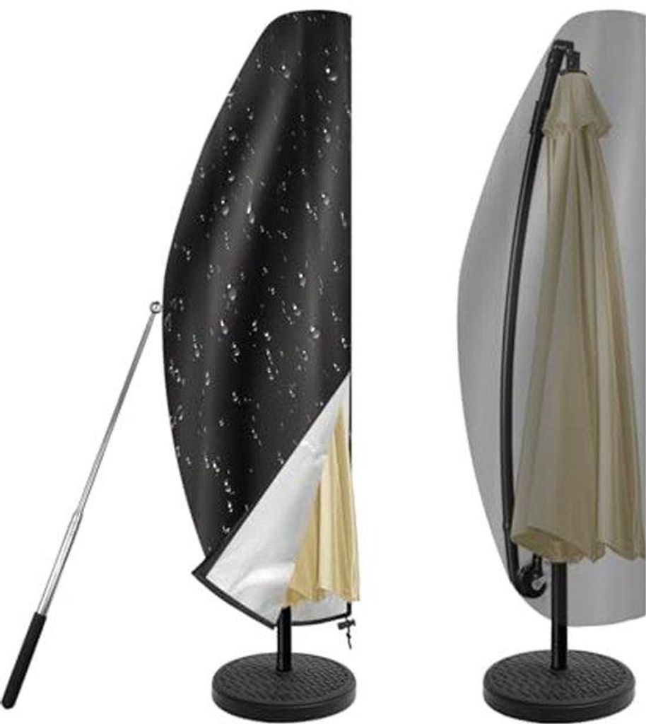 Ultiluxe Sonnenschirmhülle - Wasserdichte Gartenparasol Schutzhülle - UV-beständig - 265 x 40/70/50 cm - Schwarz