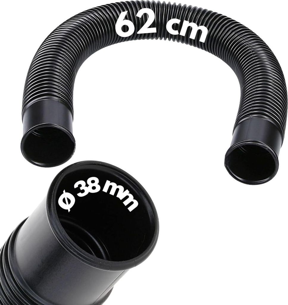 Kalitec Druckschlauch 38mm schwarz 62cm lang I Saug-Druckschlauch I Anschlussschlauch 1 1/2 Zoll I Pool Pumpenschlauch I kurz I flexibles Poolrohr