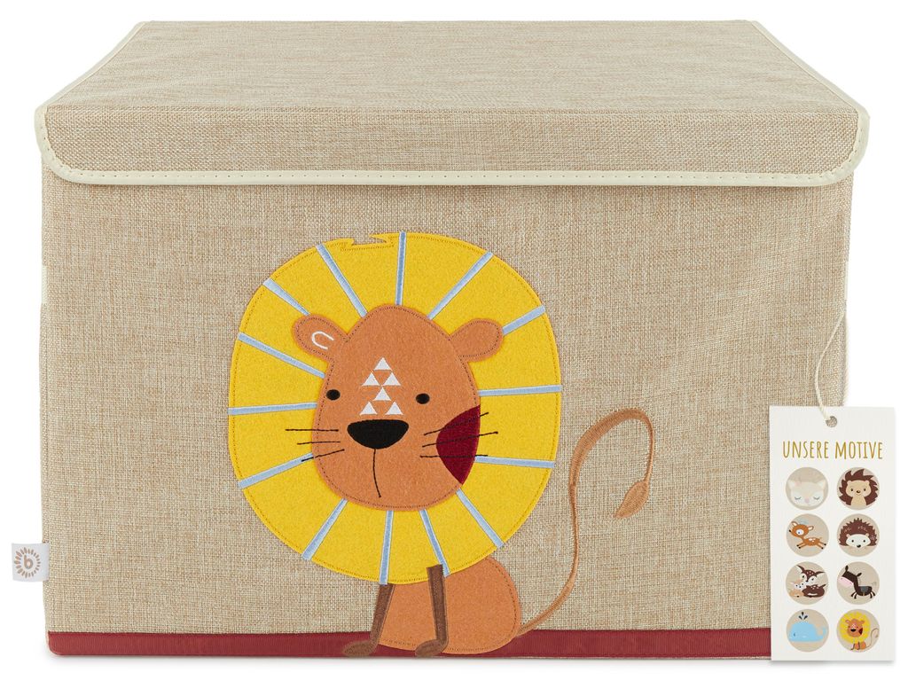 Bieco Aufbewahrungsbox Kinder Löwe | Spielzeugkiste mit Produktbild 