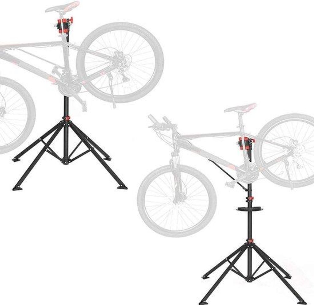 Verschillende Fietsen Montagestandaard mit 360° Drehbarer Klem und Werkzeugkiste