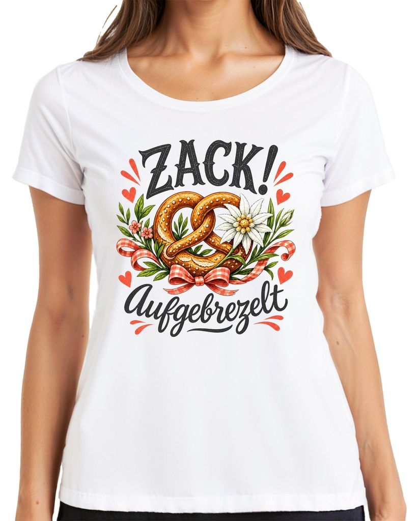 Zack! Aufgebrezelt  Wiesn Brezel Lederhose Dirndl Wasen Produktbild 