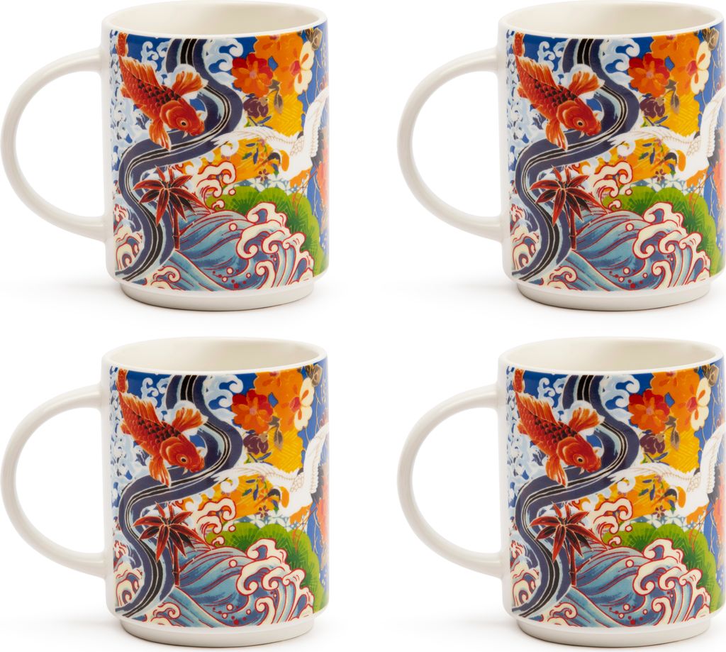 Excelsa set von 4 mugs Kimono porzellan 30 cl bunt