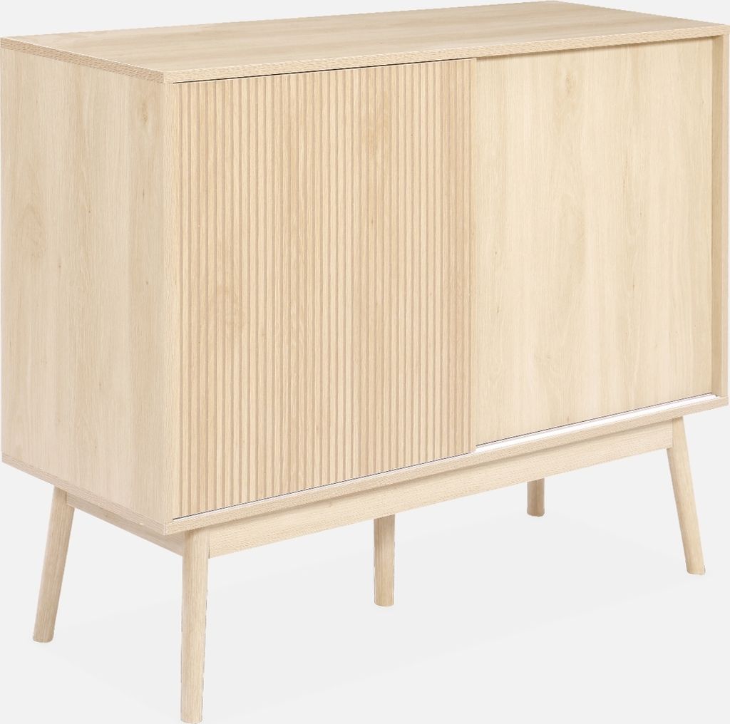 sweeek - Anrichte mit Holzdekor 115 cm - Holzfarben Produktbild 