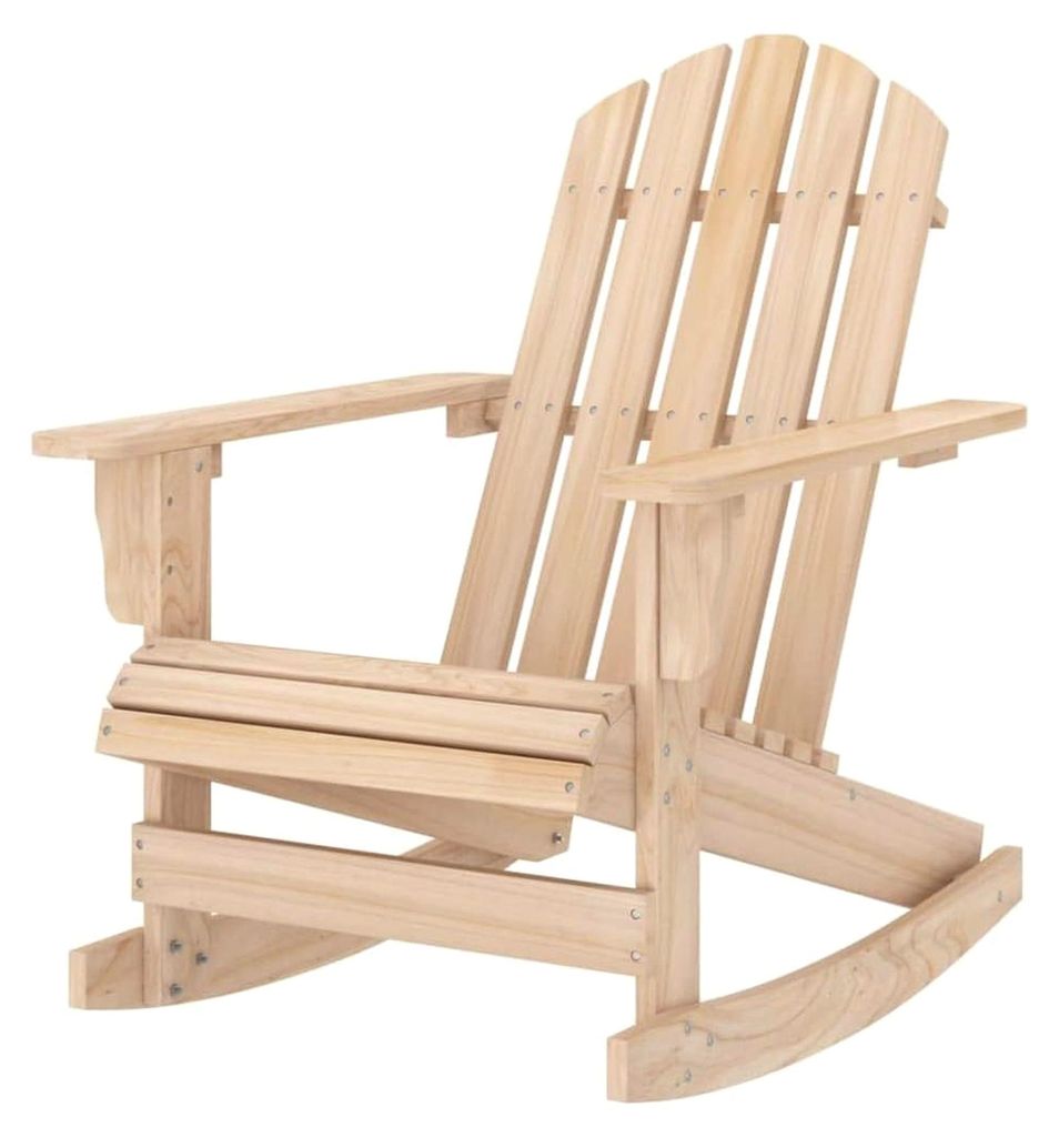 Adirondack-Schaukelstuhl aus massivem Tannenholz, ergonomisches Design, komfortabler Relaxsessel für Garten und Terrasse, Schaukelsessel für den ...