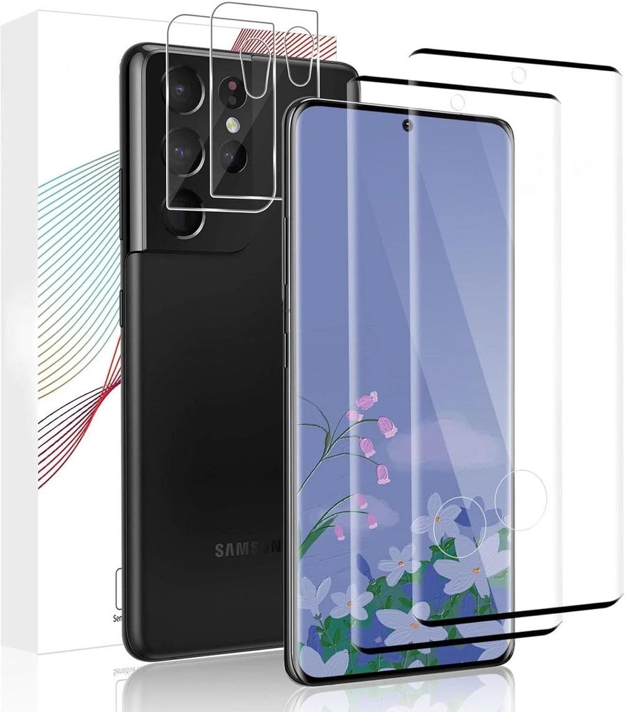 4in1 Set für Samsung Galaxy S21 FE 2x Display Schutzglas + 2x Kameraschutz 9H Panzerfolie