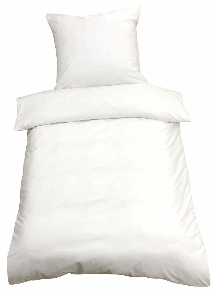 2 tlg Mikrofaser Bettwäsche 135x200 Weiß Uni Einfarbig Produktbild 