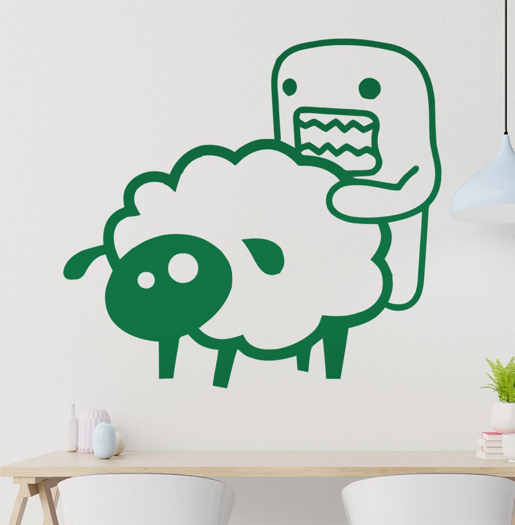 Domo Sheep Wandtattoo in 6 Größen - Wandaufkleber Wall Sticker - Dekoration, Küche, Wohnzimmer, Schlafzimmer, Badezimmer