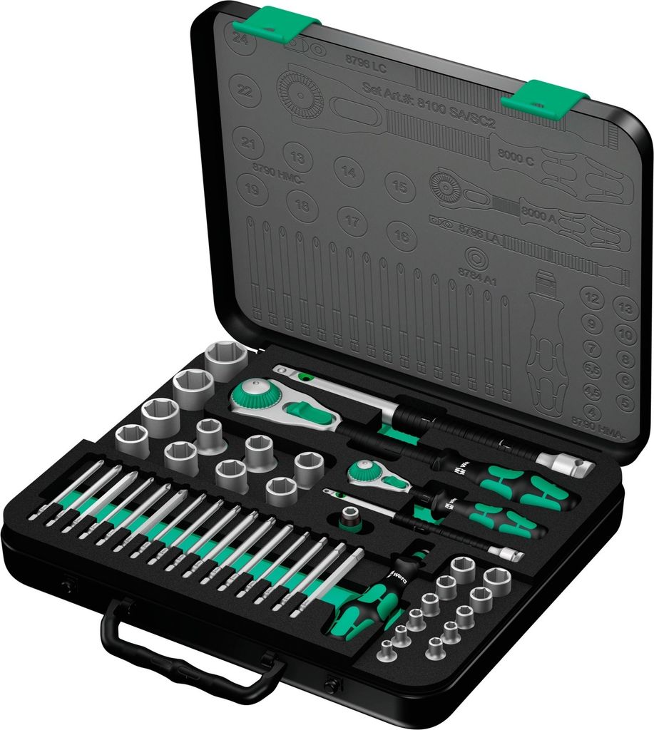 Set di chiavi a bussola da 1/4" e 1/2", 43 pezzi, ZYKLOP Immagine del prodotto 