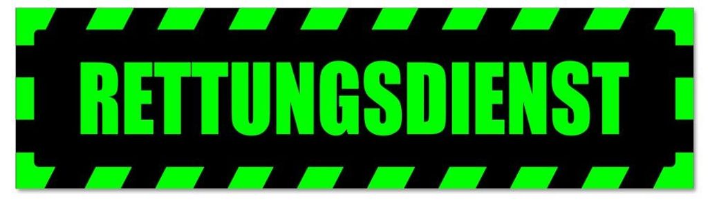 Kiwistar - Autoaufkleber - Grün - Schwarz - 20 x 5,3 cm - Rettungsdienst gestreift - Hinweis Aufkleber Sticker für Auto, Kfz, Fahrrad, PKW, LKW