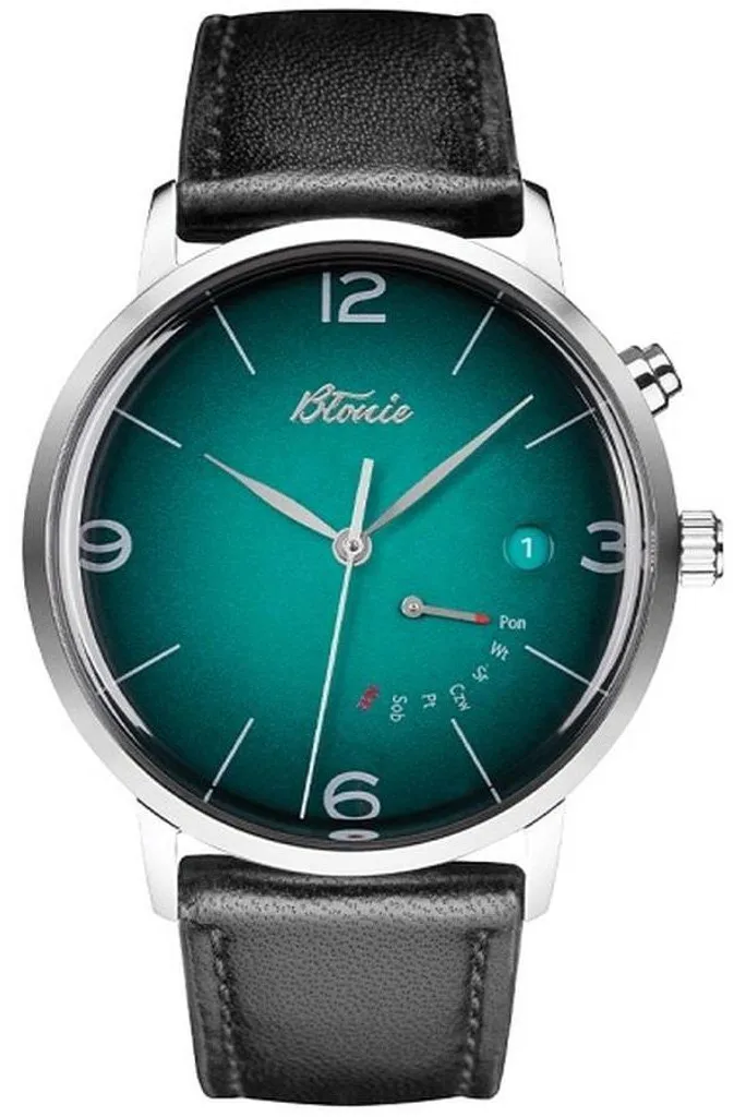 Montre analogique unisexe noire Blonie Elektro Wolt avec cadran dateur