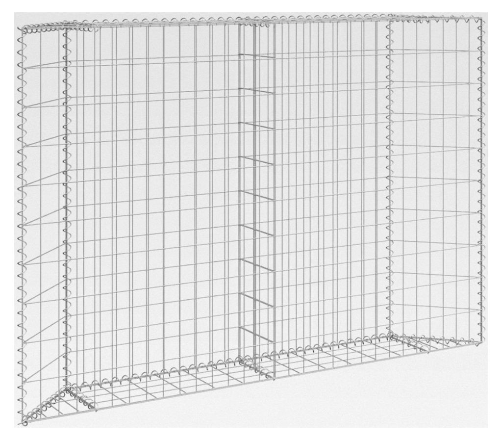 Gabionen-Hochbeet, trapezförmig, verzinkter Stahl, 150 x 20 x 100 cm, Pflanzgefäß für Blumen, Kräuter, Sukkulenten, Terrasse, Balkon