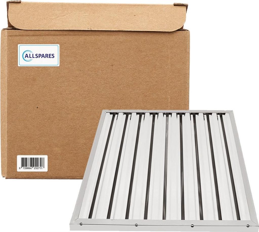 AllSpares Flammschutzfilter/Lamellenfilter für Dunstabzugshauben für Horeca (500x500x25mm)