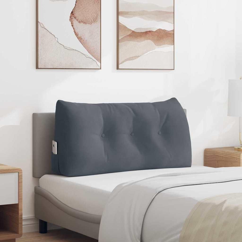 Cloris DesignMöbel Rückenkissen Dunkelgrau 100 x 24 x 50 cm Samt - Dekokissen DE292334
