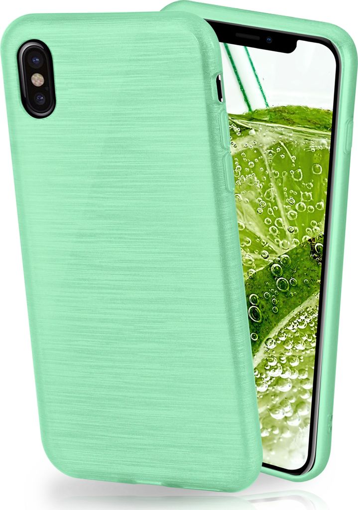 moex Brushed Case kompatibel mit Apple iPhone X / iPhone XS - Hülle aus Silikon, Mint